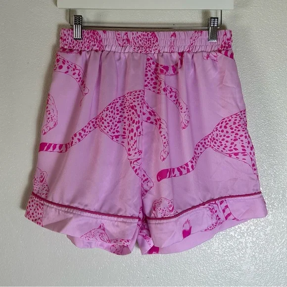 Peach Love‎ California Fashion V Neck Tiger Cheetah Print Sling Home Pajamas Set - Picture 11 of 15